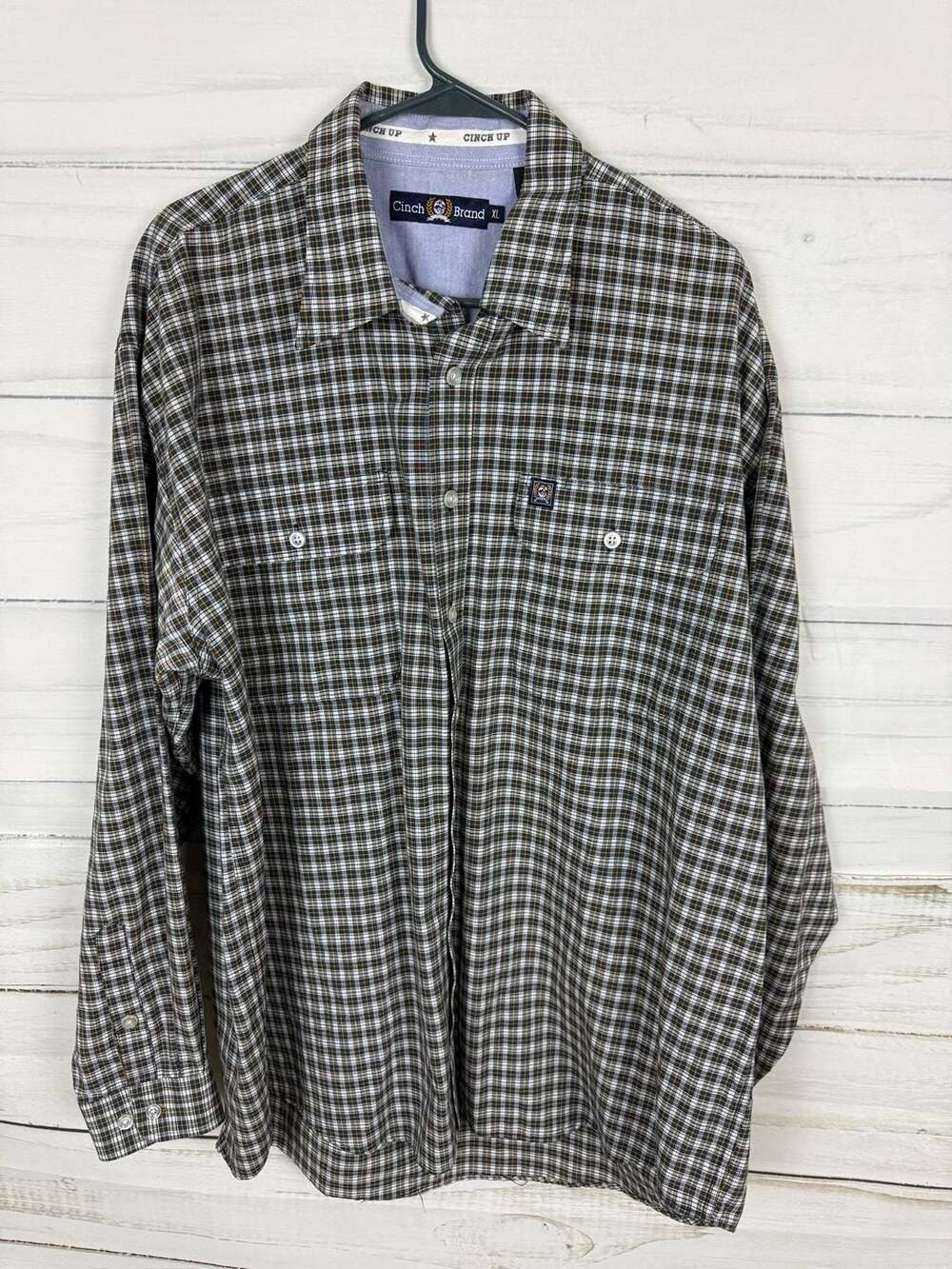 Cinch Brand Men's Plaid Long Sleeve Button-Down Western Shirt